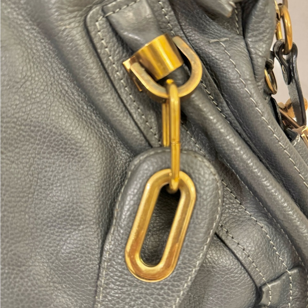 SOLD! Chloe Medium Paraty Gray Leather Handbag with Gold Hardware - Picture 8 of 15